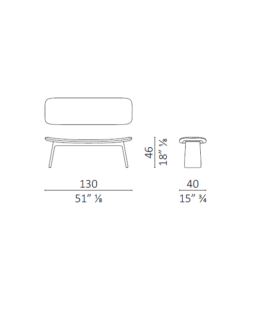 Listo para entregar - Duo Bench Poltrona Frau & Ceccotti Collezioni Banco