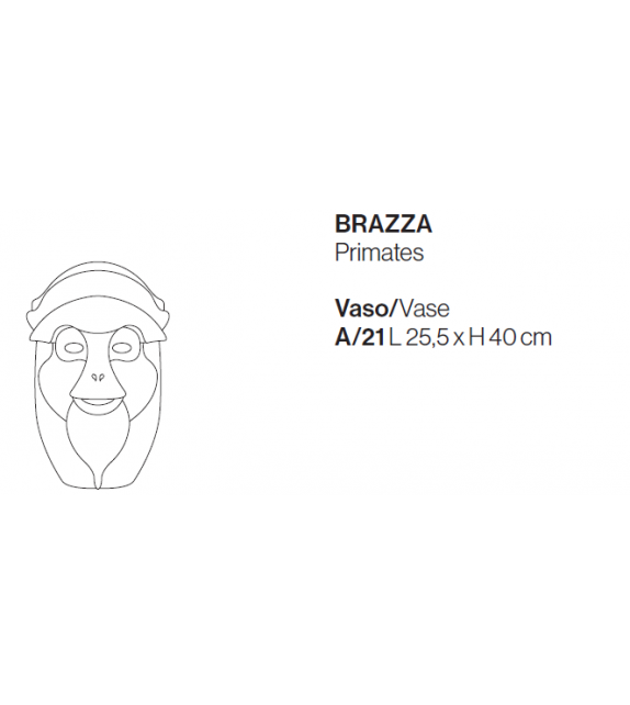 Prêt pour l'expédition - Primates Brazza Vase Bosa