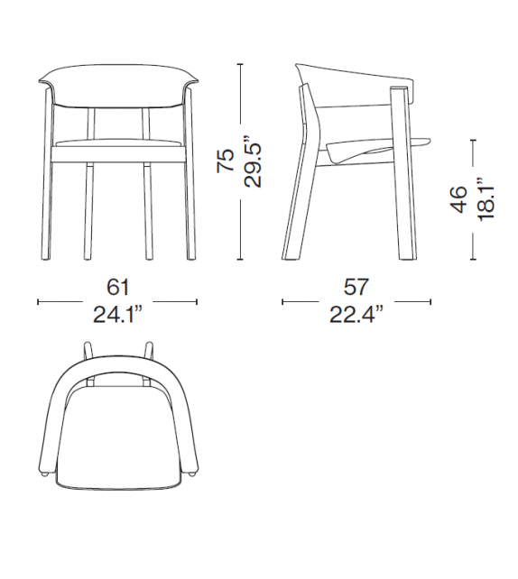 560 Back-Wing Cassina Stuhl mit Armlehnen