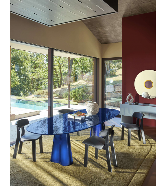 Treflo Cassina Table with Wooden Top