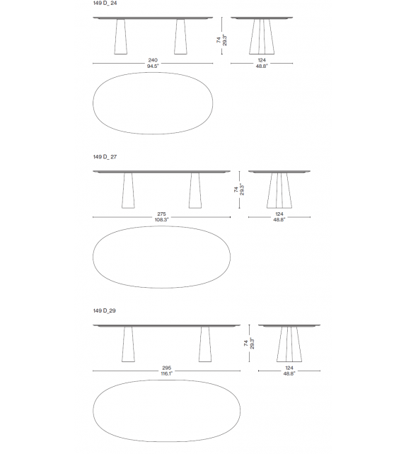 Treflo Cassina Table avec Plateau en Bois