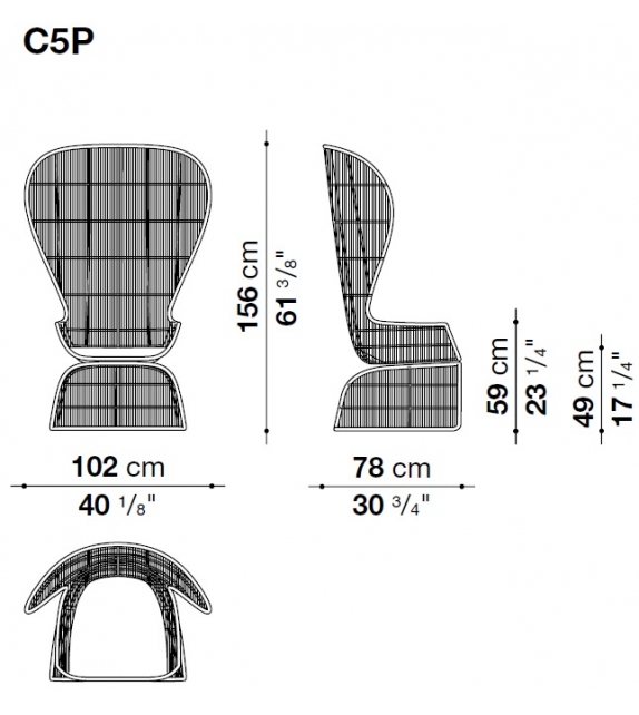 Crinoline C5P B&B Italia Outdoor Sessel
