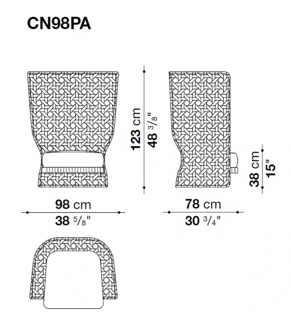 Canasta B&B Italia Outdoor Poltrona Con Schienale Alto