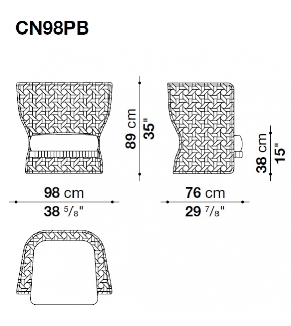 Canasta B&B Italia Outdoor Sessel Mit Niedriger Rückenlehne