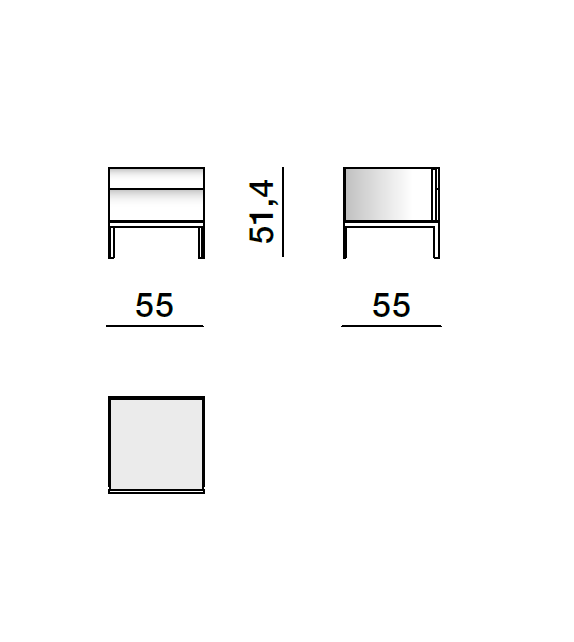 606 Table De Chevet Base en Métal Molteni&C