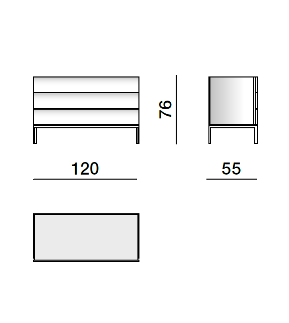 606 Cassettiera con Base Metallica Molteni&C