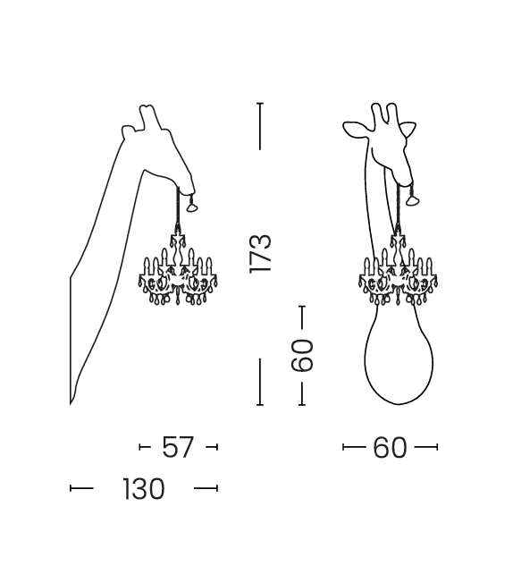 Giraffe in Love Qeeboo Wall Lamp