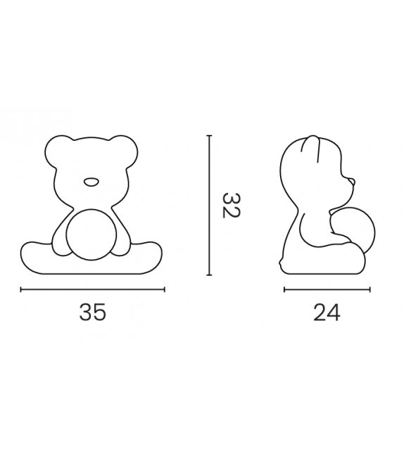 Teddy Girl Velvet Qeeboo Lampada da Tavolo