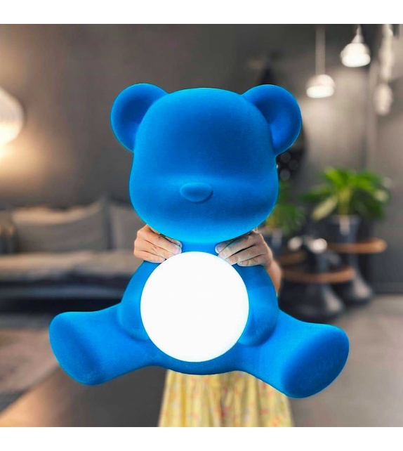 Teddy Girl Velvet Qeeboo Table Lamp