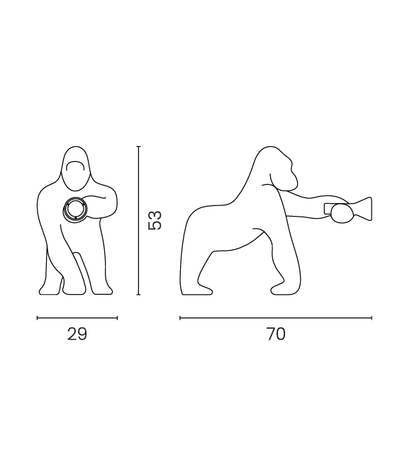 Kong XS Velvet Qeeboo Lampada da Tavolo