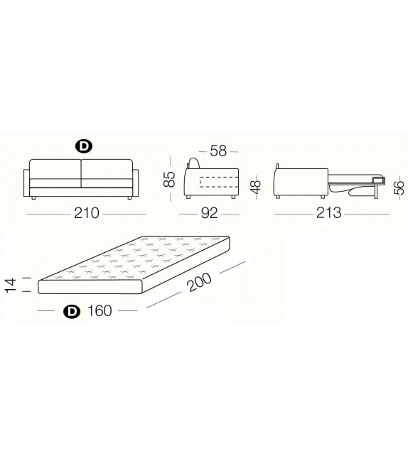 Lampo Milano Bedding Sofà-Cama