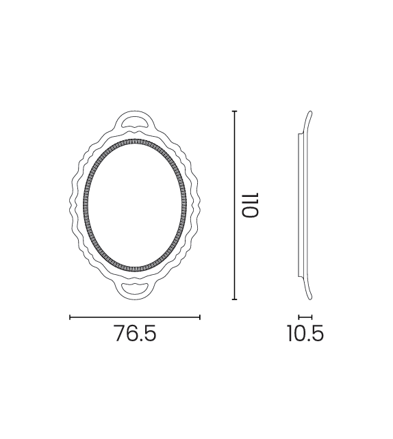 Plateau Miroir Metal Qeeboo Spiegel
