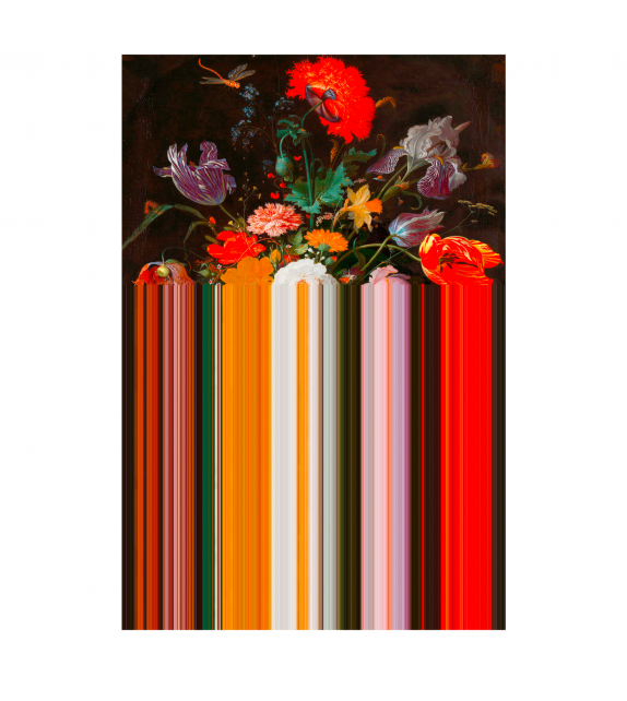 Glitch Red Rectangular Qeeboo Tapis