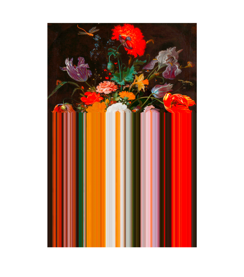 Glitch Red Rectangular Qeeboo Teppich