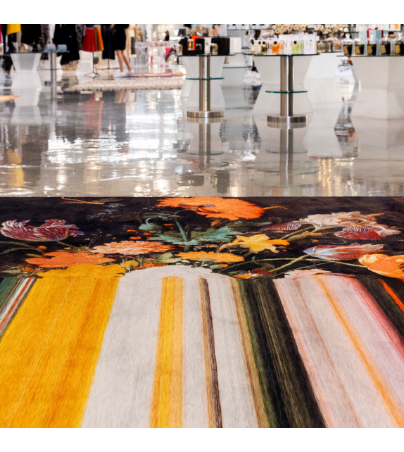 Glitch Red Rectangular Qeeboo Tappeto