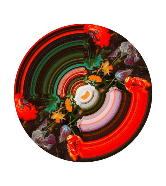 Glitch Round Half Qeeboo Tappeto