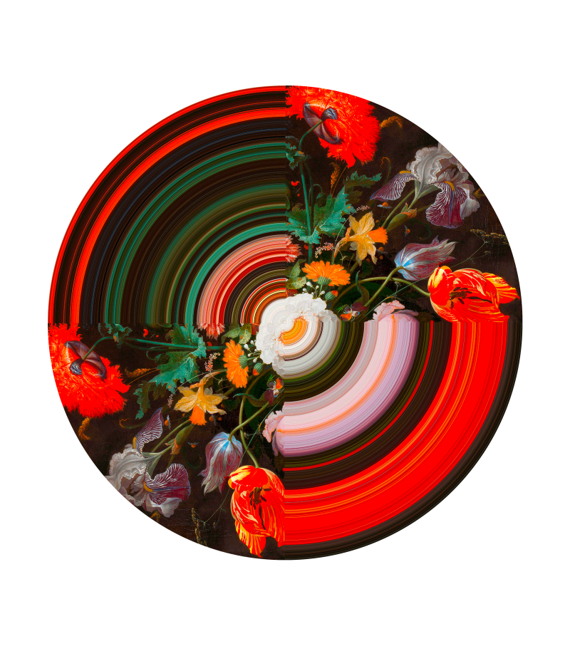 Glitch Round Half Qeeboo Tappeto