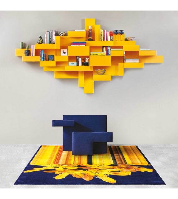 Glitch Yellow Rectangular Qeeboo Rug