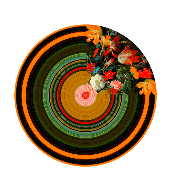 Glitch Round Quarter Qeeboo Rug