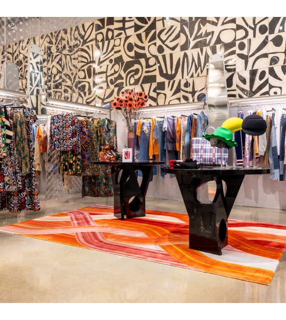 Glitch Yellow Rectangular Qeeboo Alfombra