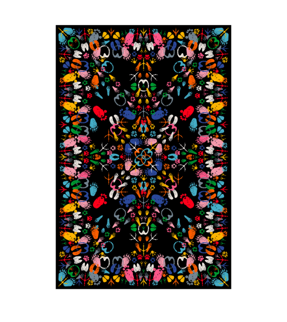 Let's Dance Animal Trances Dark Rectangular Qeeboo Tapis