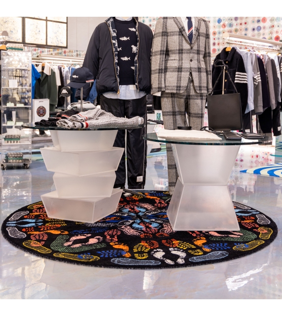 Let's Dance Animal Trances Dark Round Qeeboo Tapis