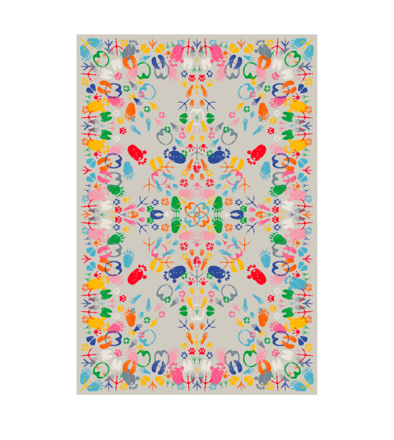 Let's Dance Animal Trances Light Rectangular Qeeboo Rug