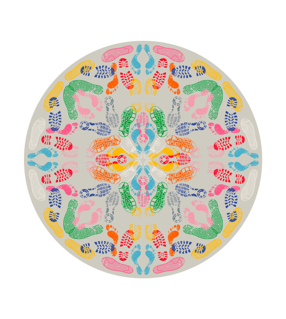 Let's Dance Human Trances Light Round Qeeboo Tapis