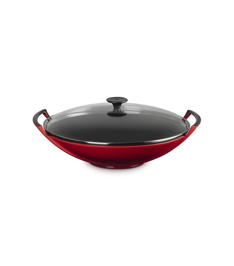 Wok con Coperchio in Vetro 36 Le Creuset Kasserolle