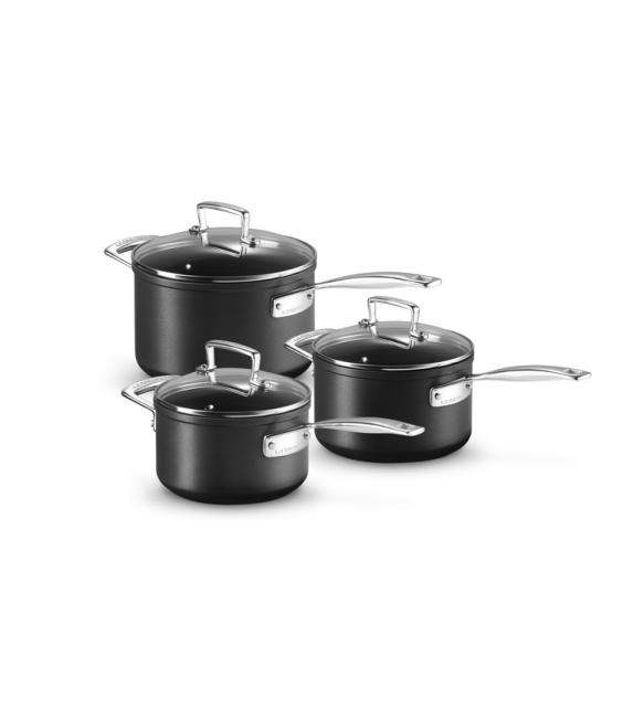 Batteria 3 Casseruole con Manico Lungo Maniglia e Coperchio Le Creuset Cazuela