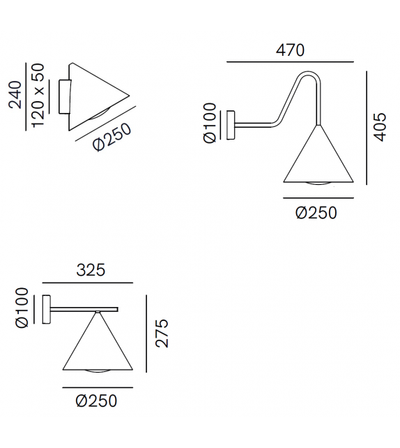 Cone Outdoor Il Fanale Wandleuchte