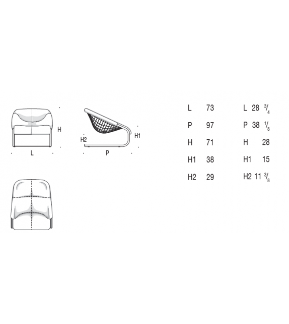 Prêt pour l'expédition - Cortina Fauteuil Minotti