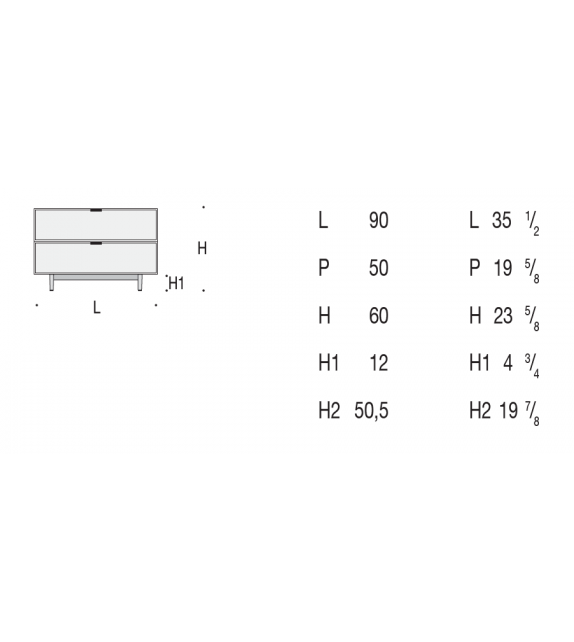 Ready for shipping - Morrison Bedside Table Minotti