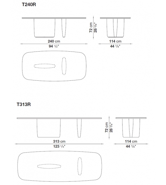 Tobi-Ishi Rectangular Table B&B Italia