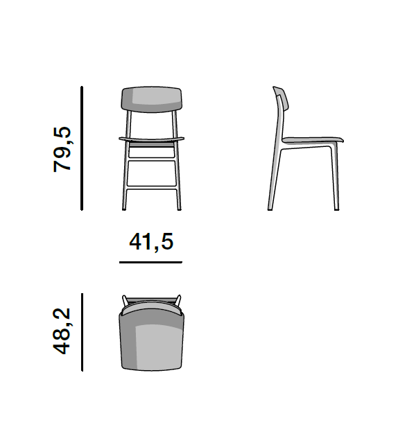 Woody Molteni & C Sedia Rivestita