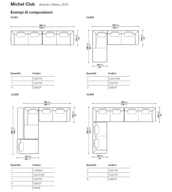 Michel Club B&B Italia Canapé