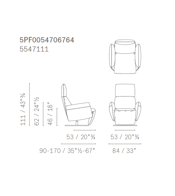 Pillow poltrona reclinabile manuale