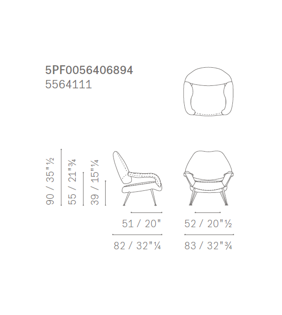 DU 55 Poltrona Frau Armchair