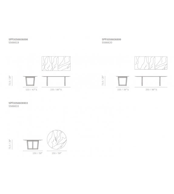 Bolero Poltrona Frau Tisch mit Marmorplatte