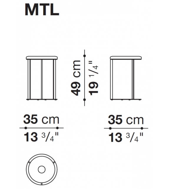 Mera B&B Italia Table Basse avec Plateau en Chêne
