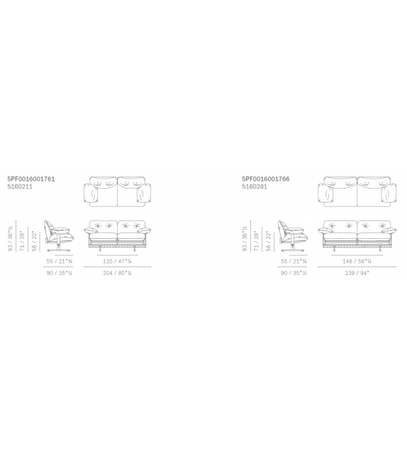 Poltrona Frau Ouverture Sofa