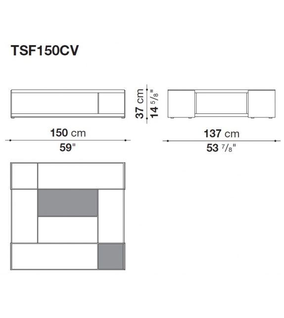 Surface B&B Italia Couchtisch mit Einsatz