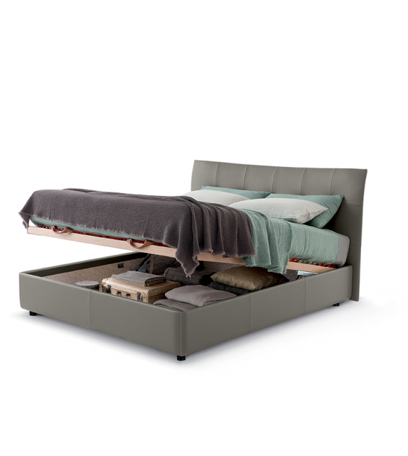 Aurora Due Poltrona Frau Bed with Storage Unit