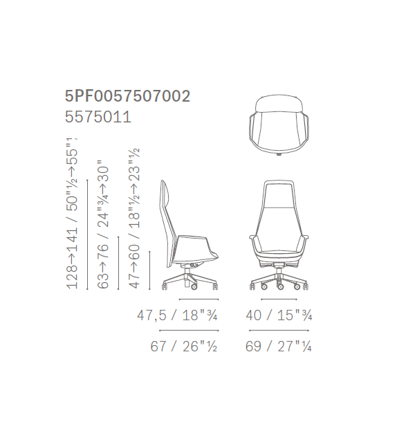 Downtown President Chaise Pivotant Poltrona Frau