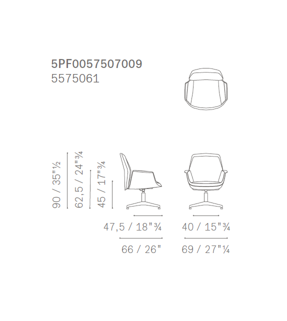 Downtown Visitor Chaise Pivotant Poltrona Frau