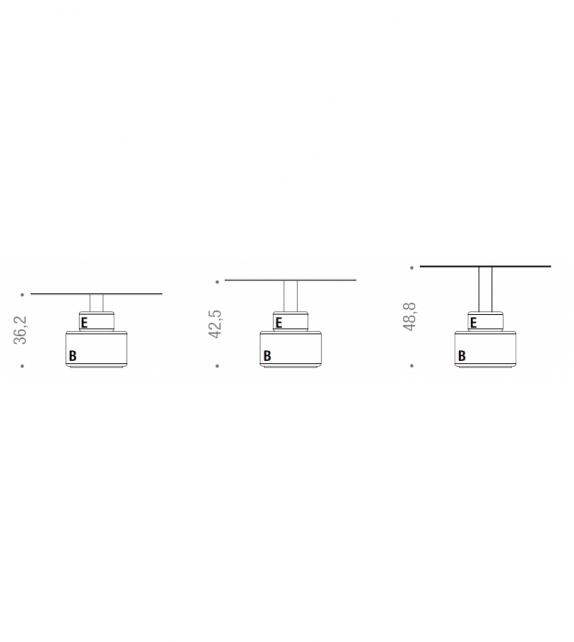 Menhir B+E avec Plateau en Verre Acerbis Table Basse