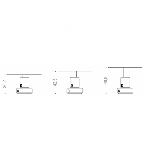 Menhir C+D con Tapa de Cristal Acerbis Mesita