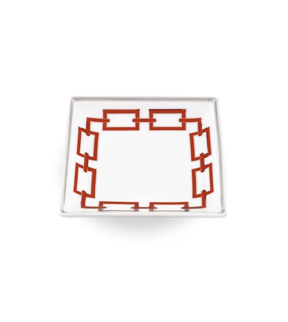 Coppa Quadrata Bassa Catene Scarlatto Ginori 1735 Low Square Cup