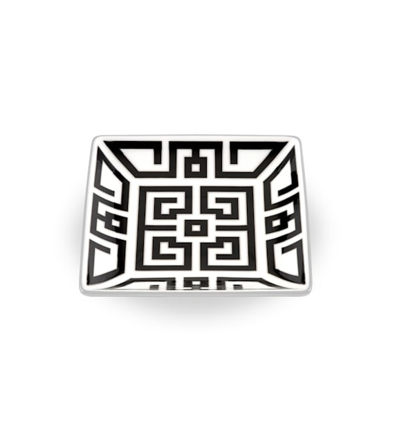 Coppa Quadrata Bassa Labirinto Nero Ginori 1735 Low Square Cup