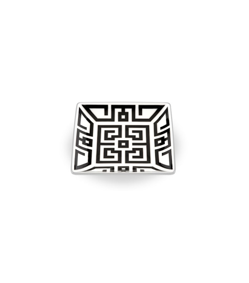 Coppa Quadrata Bassa Labirinto Nero Ginori 1735 Bandeja Cuadrada Baja